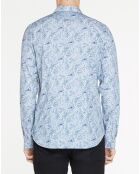 Chemise Slim Fit à fleurs bleu clair