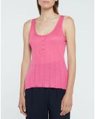Débardeur en Maille Nuage finement ajouré rose