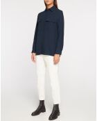 Chemise droite Croco bleu marine