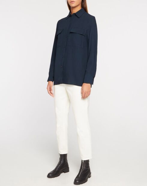Chemise droite Croco bleu marine