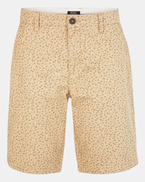Bermuda Regular Fit Kumoti imprimé beige
