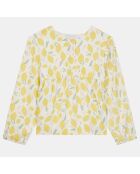 Blouse droit Roxane imprimé citrons jaune