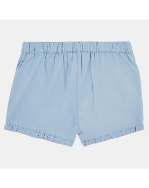 Short en Popeline de Coton Rina bleu