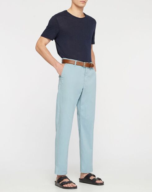 Pantalon chino 100% Coton Bio carotte Kulight bleu clair