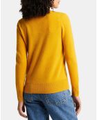 Pull 100% Cachemire Zocon col V jaune