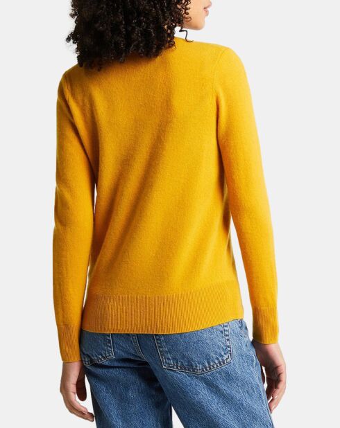 Pull 100% Cachemire Zocon col V jaune