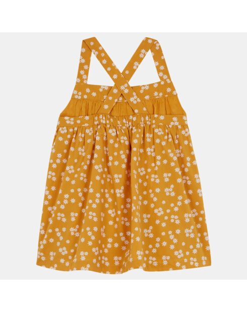 Top en Coton Verou imprimé floral moutarde