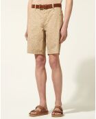 Bermuda Regular Fit Kumoti imprimé beige
