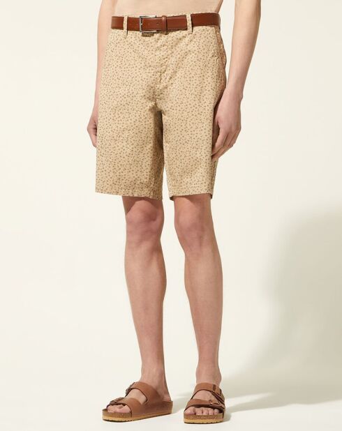 Bermuda Regular Fit Kumoti imprimé beige