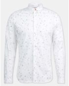 Chemise Slim Fit imprimé fantaisie blanche