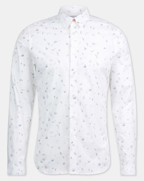 Chemise Slim Fit imprimé fantaisie blanche