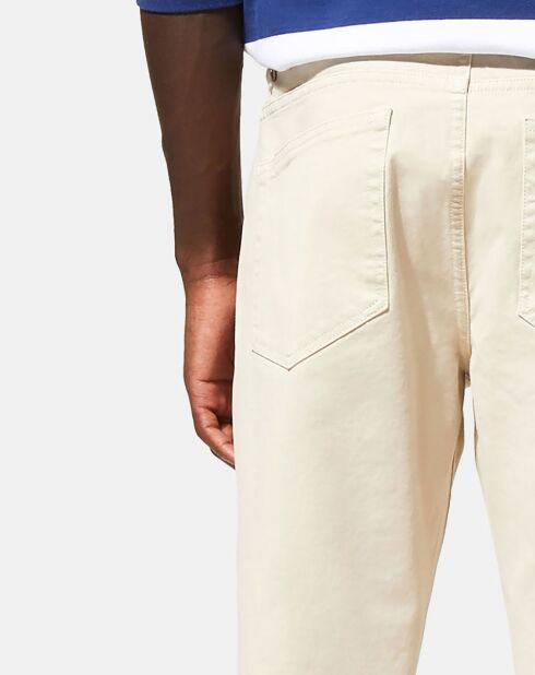 Pantalon Slim en Coton Bio Kuflex écru