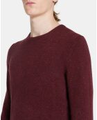 Pull en Cachemire & Laine Meps col rond bordeaux chiné