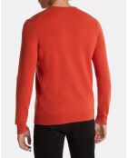 Pull 100% Cachemire Machron col rond orange