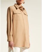 Veste surchemise en Laine Mélangée Manon beige