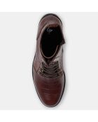 Bottines en Cuir croco marron