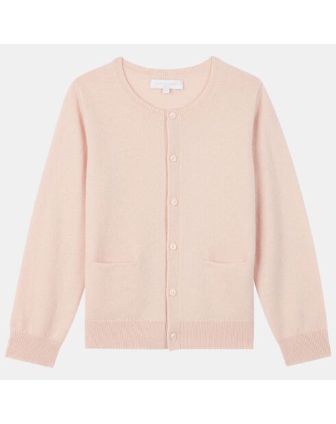 Cardigan 100% Cachemire rose