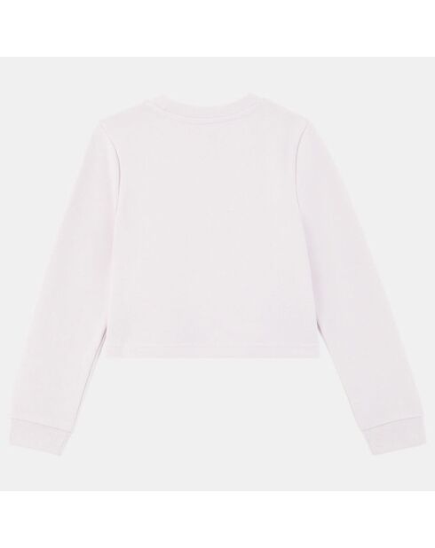 Sweat crop en Coton bio mélangé Dalhia parme pastel