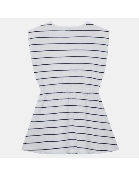 Robe t-shirt en Coton Mireil à rayures blanc/bleu