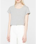 T-Shirt en Coton bio mélangé Noris droit gris