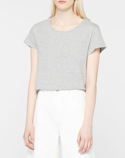 T-Shirt en Coton bio mélangé Noris droit gris
