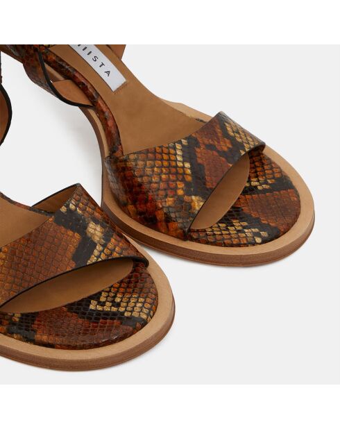 Sandali Essy in pelle marrone - tacco 8 cm