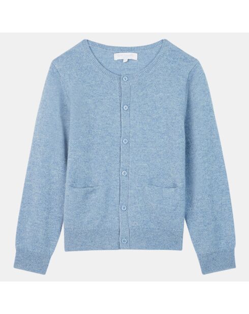 Cardigan 100% Cachemire bleu