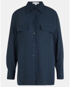 Chemise droite Croco bleu marine