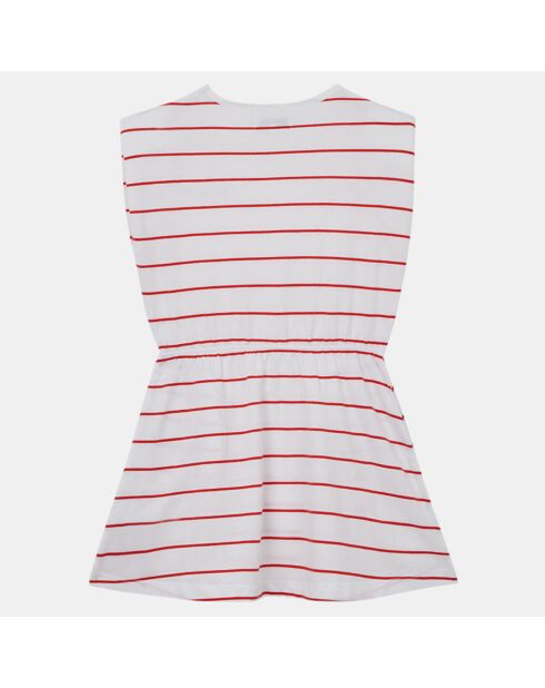 Robe t-shirt en Coton Mireil à rayures blanc/rouge