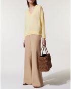 Pull droit en Lin & Coton Maelis jaune