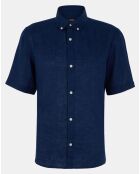 Chemise droite 100% Lin Kilinco bleu marine