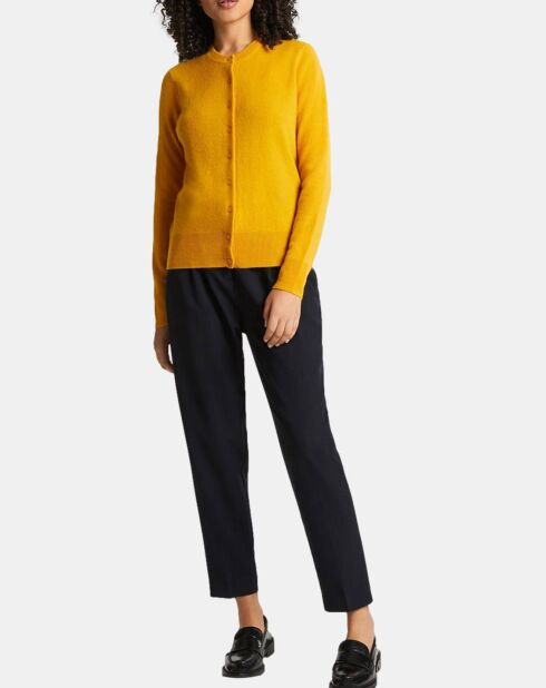 Cardigan 100% Cachemire Zacao jaune