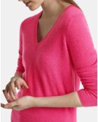 Pull 100% Cachemire Zocon col V rose