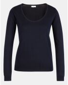 Pull en Maille fine Fya col rond bleu marine