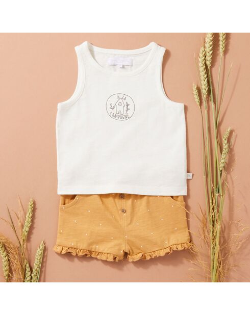 Short en Coton biologique Rina à pois ocre