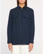 Chemise droite Croco bleu marine