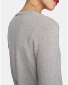 Pull 100% Cachemire Nocon col V gris clair