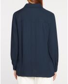Chemise droite Croco bleu marine