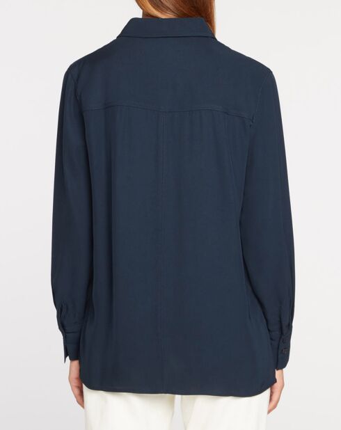 Chemise droite Croco bleu marine