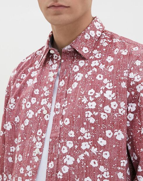Camicia dritta floreale bordeaux Kifloral