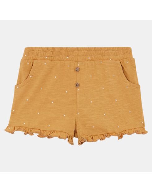 Short en Coton biologique Rina à pois ocre