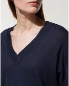 Pull droit en Lin & Coton Maelis bleu marine