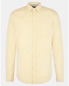 Chemise droite 100% Coton Bio  Kitropical imprimée jaune