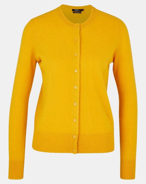 Cardigan 100% Cachemire Zacao jaune