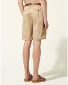 Bermuda Regular Fit Kumoti imprimé beige