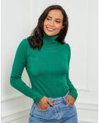 Pull en Cachemire mélangé col roulé Jade vert gazon