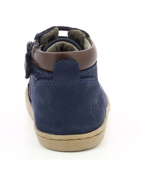 Bottillons en Velours de Cuir Tackland marine