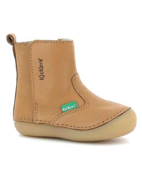 Bottillons en Cuir Socool camel clair