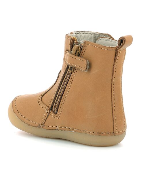 Bottillons en Cuir Socool camel clair