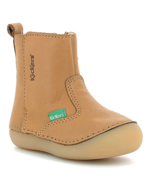 Bottillons en Cuir Socool camel clair